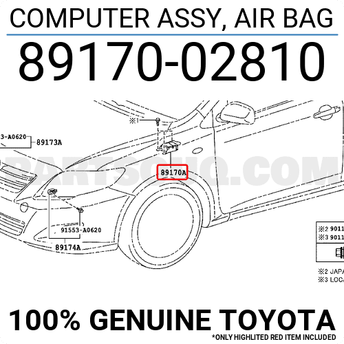 Hộp điều khiển túi khí trung tâm Altis 2008-2011 Mã phụ tùng 8917002B10