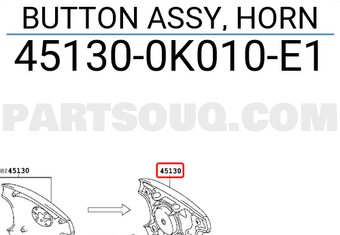 Phím còi Fortuner 2009-2011 (Liền túi khí) (Túi khí vô lăng) Mã phụ tùng 451300k010e1
