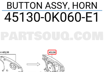 Túi khí vô lăng Fortuner 2009-2011 (Phím còi liền túi khí) Mã phụ tùng 451300k060e1