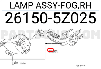 Đèn cản trước Nissan Quest 2004 Mã phụ tùng 261505Z025