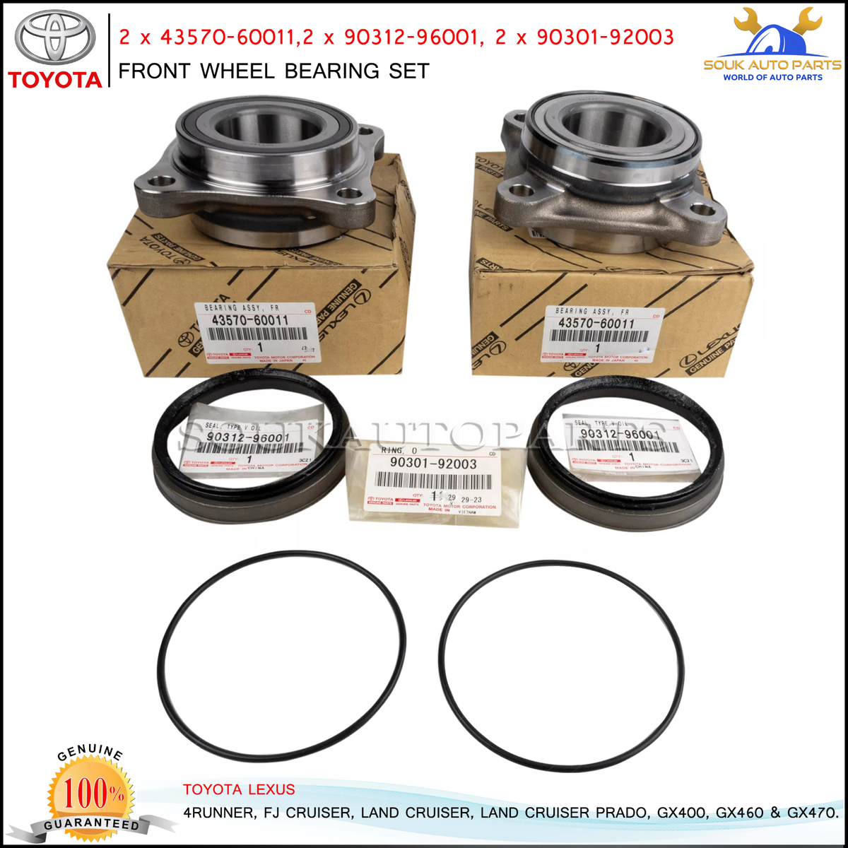 Bi moay ơ trước Prado GRJ120 (Bạc đạn bánh trước Prado) Mã phụ tùng 4357060011