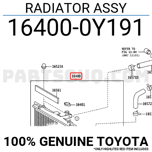 Két nước làm mát Vios 2016 2NRFE Mã phụ tùng 164000y191