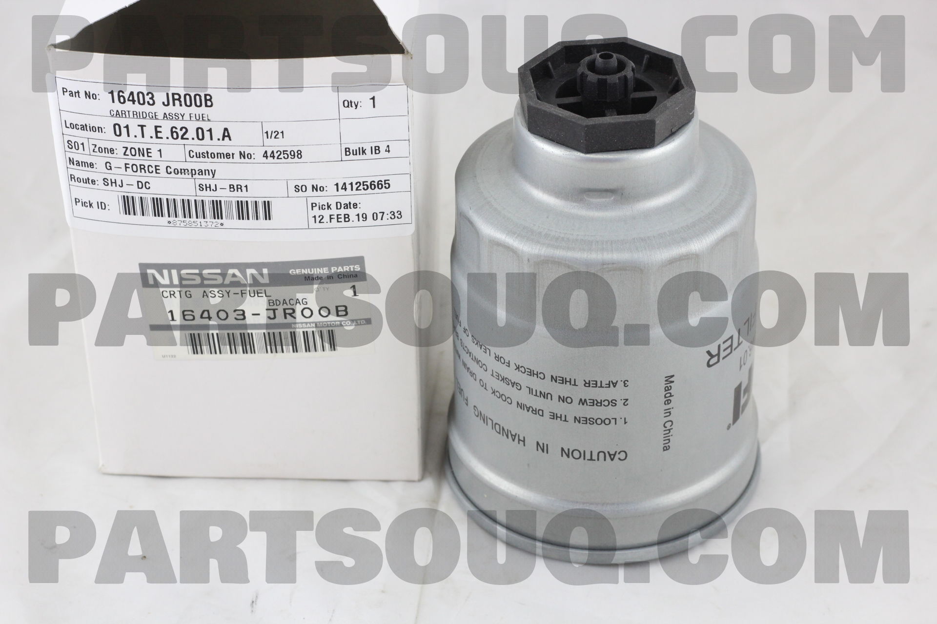 Lọc nhiên liệu tinh Navara Mã phụ tùng 16403jr00b