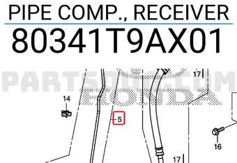 Tuy ô cao áp điều hòa Honda City 2018 Mã phụ tùng 80341t9ax01