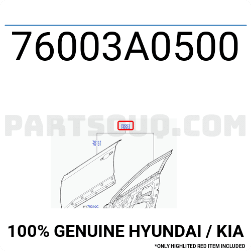 Cánh cửa trước Hyundai Creta Mã phụ tùng 76003A0500