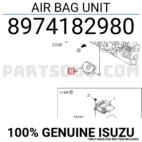 Phím còi liền túi khí Dmax 2009 (Túi khí vô lăng) Mã phụ tùng 8974182980
