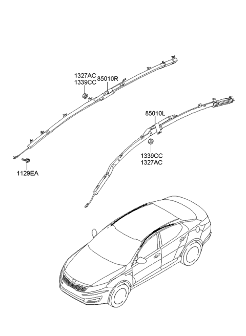 Túi khí trần xe Kia Optima Mã phụ tùng 850202t000