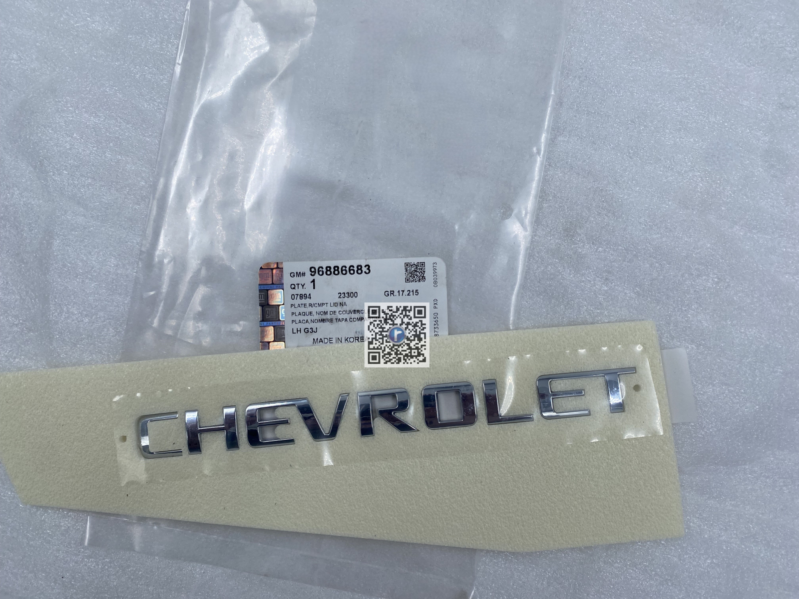 Chữ Chevrolet Mã phụ tùng 96886683