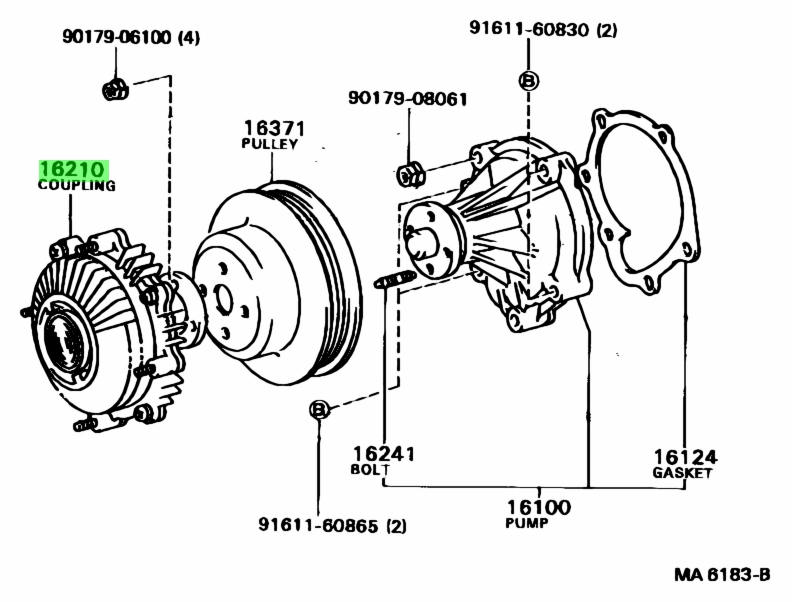 Ly tâm quạt két nước Zace Mã phụ tùng 1621013030