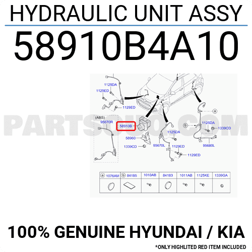 Cụm điều khiển phanh Grand I10 (Bộ chấp hành Grand I10) Mã phụ tùng 58910b4a10