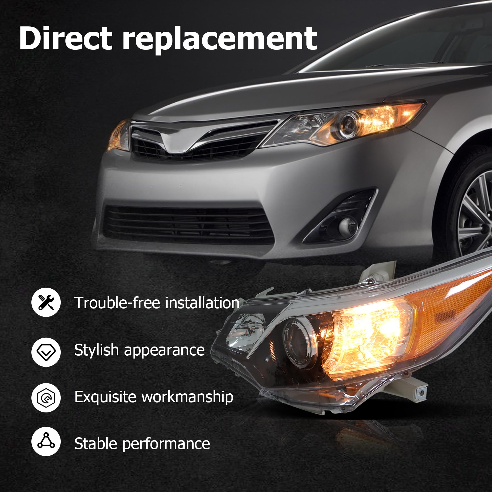 Đèn pha Camry 2012 USA LE (Đèn lái trước Camry 2012) Mã phụ tùng 8111006470-8115006470