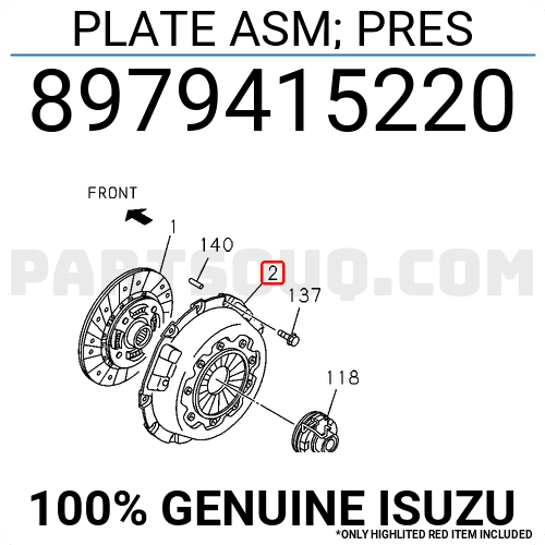 Bàn ép Isuzu D-max 3.0 2008 (Mâm ép D-max 3.0 2008) Mã phụ tùng 8979415220