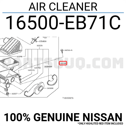 Hộp đựng lọc gió Nissan Navara Mã phụ tùng 16500EB72C