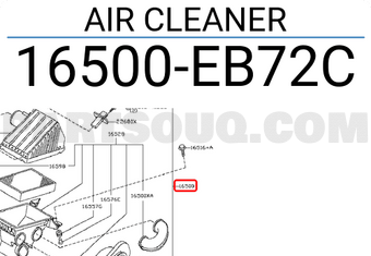 Hộp đựng lọc gió Nissan Navara Mã phụ tùng 16500EB72C