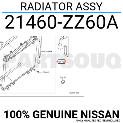 Két nước Nissan Armada 2004 (Két nước Armada) Mã phụ tùng 21460ZZ60A-214609GA1B