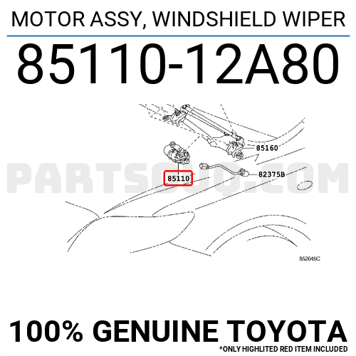 Mô tơ gạt mưa trước Altis 2008-2013 Mã phụ tùng 8511012A80