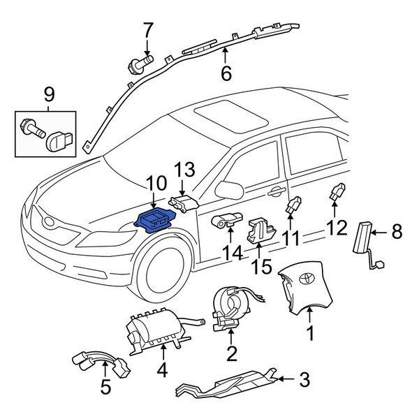 Hộp điều khiển túi khí trung tâm Camry 2010 USA Mã phụ tùng 8917006380
