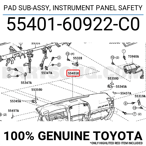 Táp lô Toyota Prado 2008 Mã phụ tùng 5540160922C0