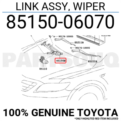 Bộ giằng gạt mưa trước Camry 2007-2010 Mã phụ tùng 8515006070