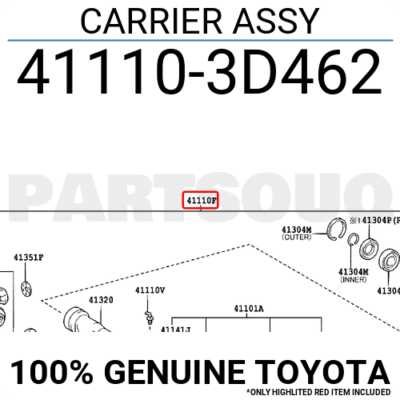 Cụm cầu trước Prado 2004-2008 LJ120 Mã phụ tùng 411103D462