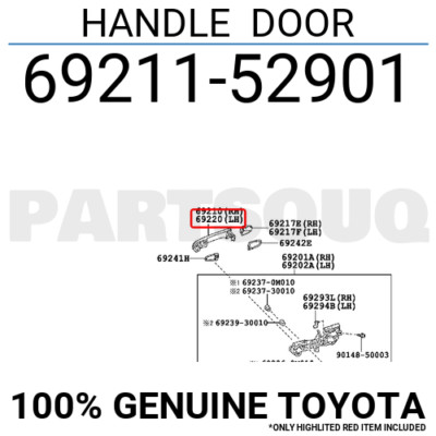 Tay mở cửa ngoài Camry 2015 Mã phụ tùng 6921152901