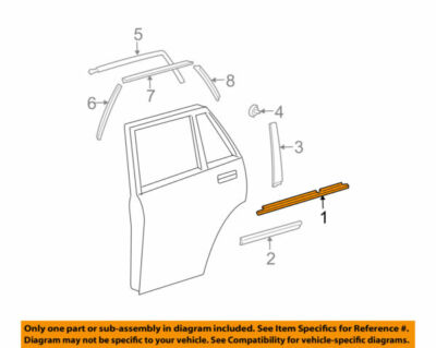 Nẹp chân kính cánh cửa ngoài Lexus RX350 2007 (Nẹp chân kính cánh cửa RX350) Mã phụ tùng 7573048031