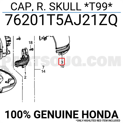 Ốp gương chiếu hậu Honda City 2015 (Ốp kính chiếu hậu City 2015) Mã phụ tùng 76201T5AJ21ZQ