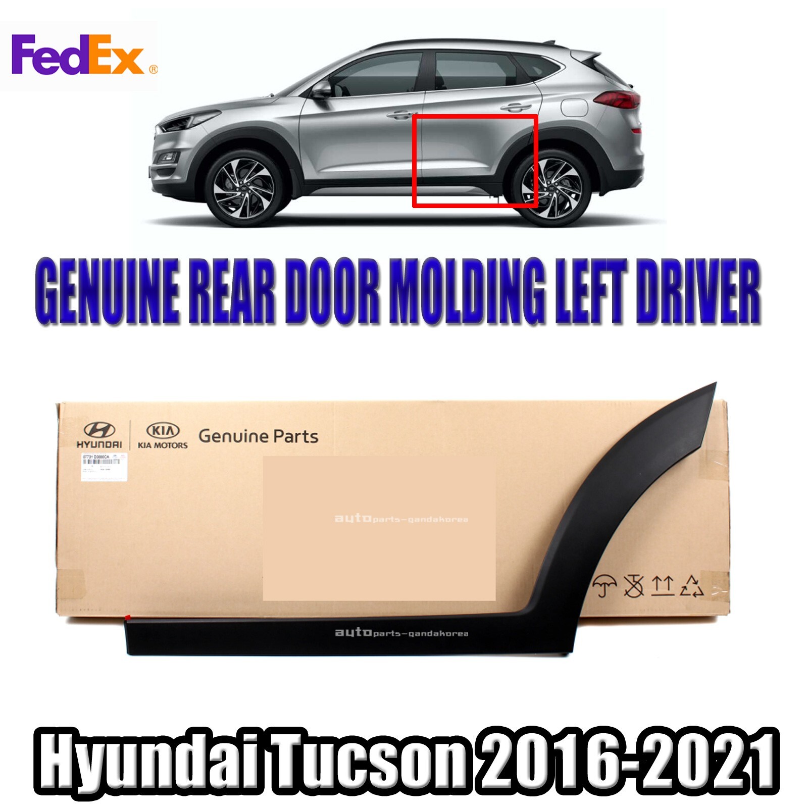 Nẹp cánh cửa Santafe 2019 Mã phụ tùng 87731S1300TRI-87721S1300TRI