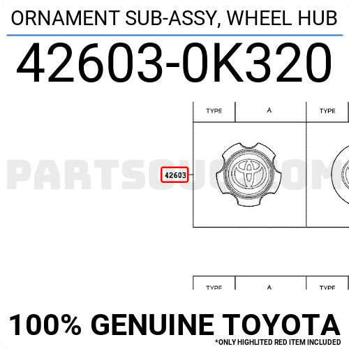 Ốp chụp la zăng Innova 2014 (Chụp đầu moay ơ Innova) Mã phụ tùng 426030K320