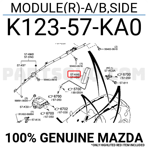 Túi khí ghế trước CX5 2019 Mã phụ tùng K12357KA0