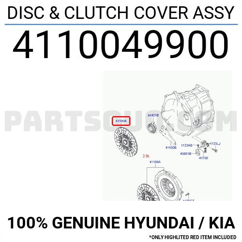 Bộ lá côn bàn ép Hyundai Terracan Mã phụ tùng 4110049900