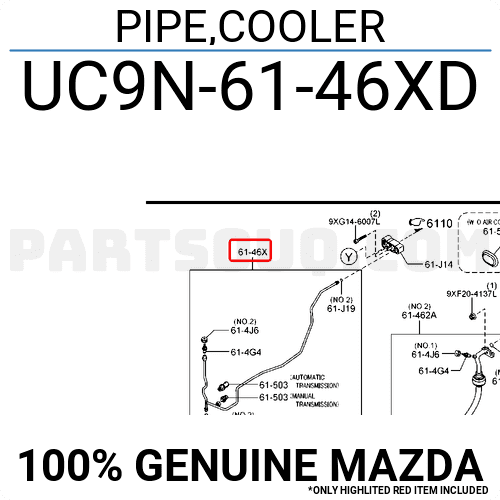 Tuy ô điều hòa Mazda BT50 3.2 Mã phụ tùng UC9N6146XD