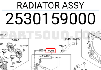 Két nước Hyundai Solati (Két làm mát Solati) Mã phụ tùng 2530159000