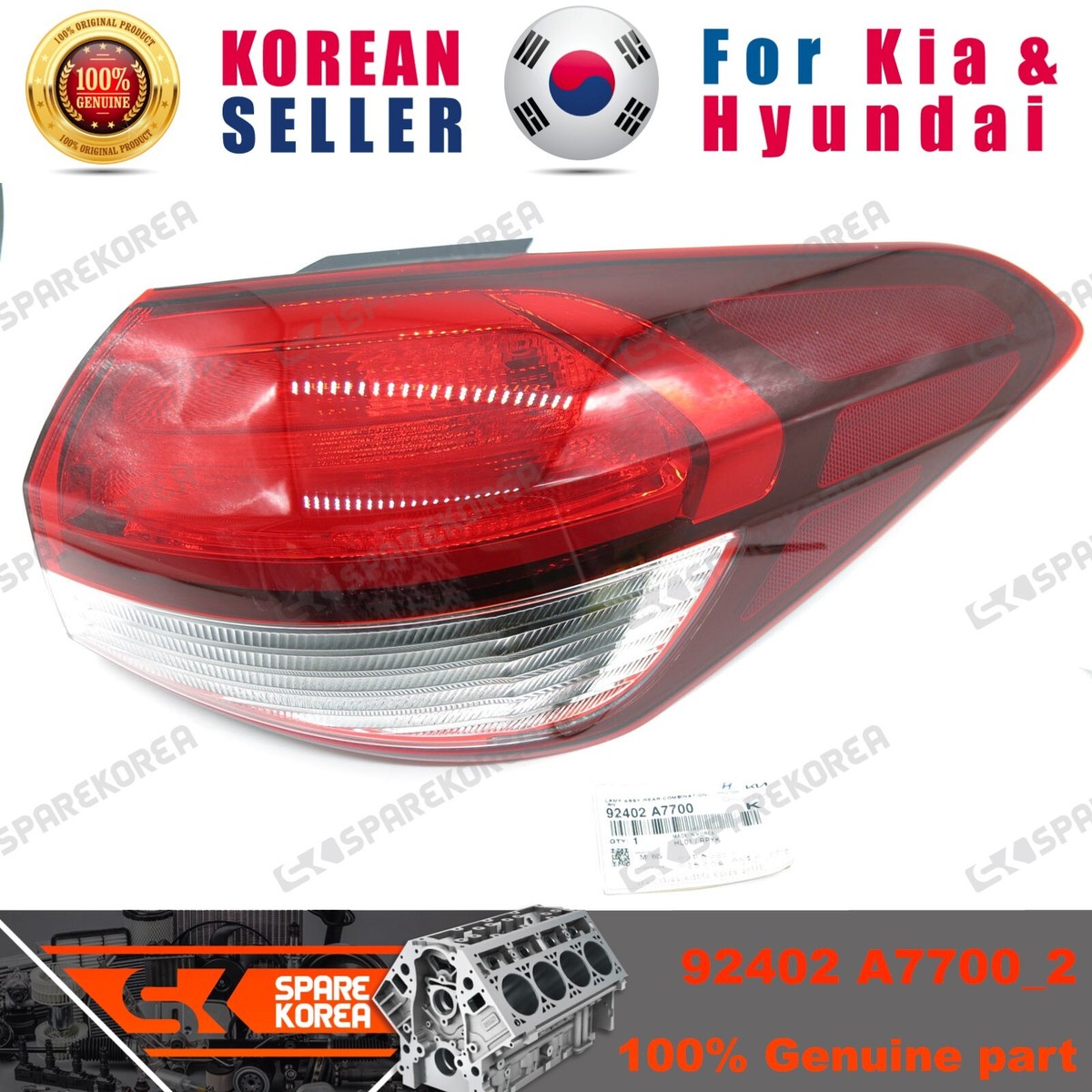 Đèn hậu ngoài Cerato 2016 (Đèn lái Cerato) Mã phụ tùng 92401A7700-92402A7700-92402A7710-92401A7710
