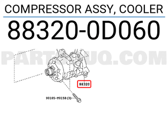 Lốc lạnh điều hòa Vios 2014 Mã phụ tùng 883200D060