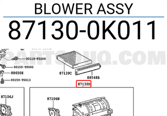Hộp quạt giàn lạnh Innova Mã phụ tùng 871300k012