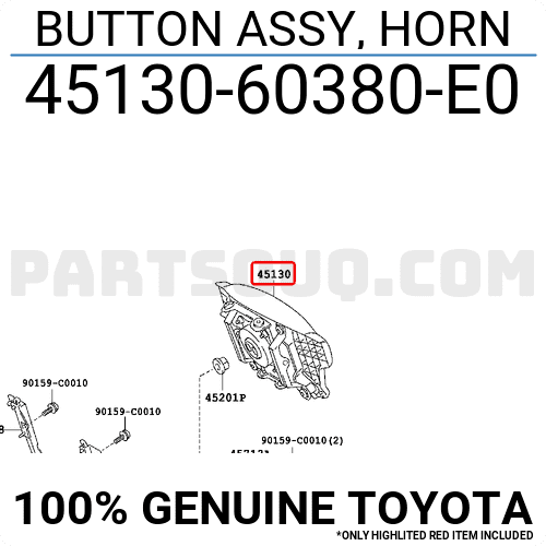 Phím còi Land Cruiser 2013 (Túi khí vô lăng Land 2013) Mã phụ tùng 4513060380E1
