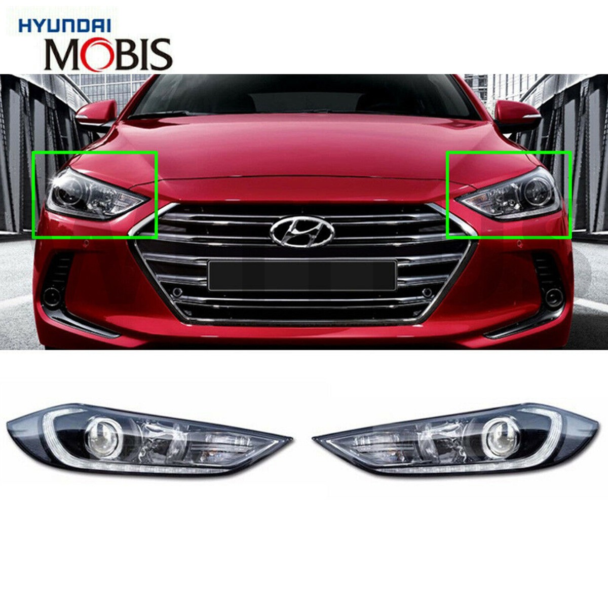 Đèn pha Elantra 2016-2018 (Đèn lái trước Elantra) Mã phụ tùng 92101F2110