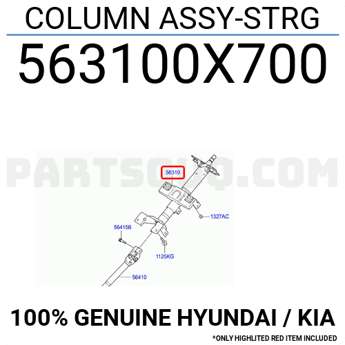 Trụ lái Hyundai I10 (Trục vô lăng lái I10) Mã phụ tùng 563100X700