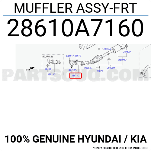Ống xả Kia K3 ( đoạn đầu) (Bầu tiêu âm K3) Mã phụ tùng 28610A7160