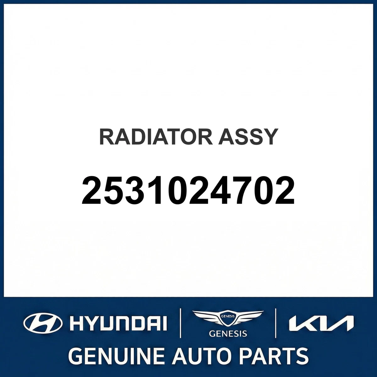 Két nước Hyundai Excel 1991 (Két làm mát) Mã phụ tùng 2531024702