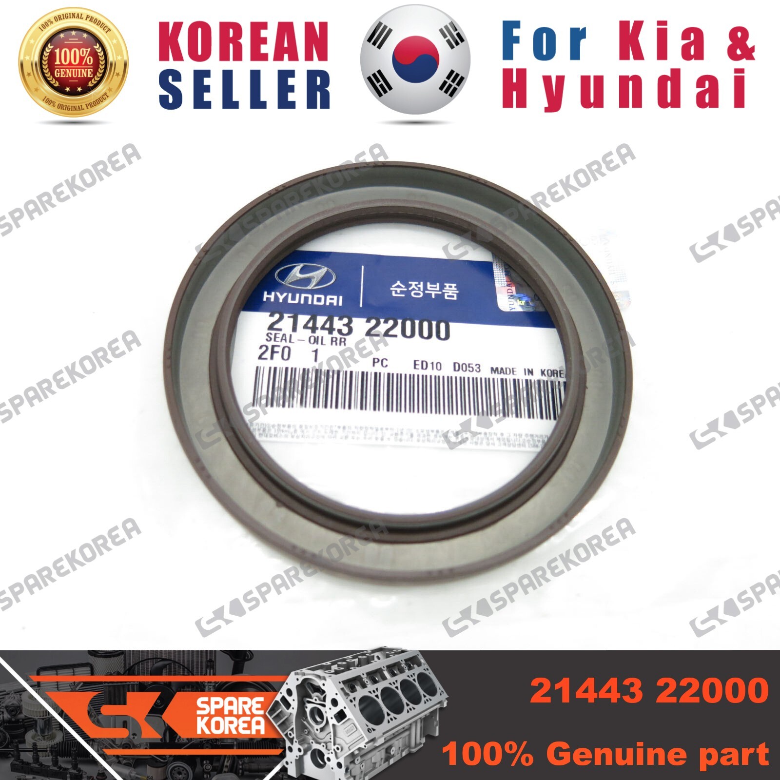 Phớt đuôi trục cơ Getz 1.4 Mã phụ tùng 2144322000