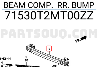 Xương Đòn Ngang Giảm Chấn Cản Sau Honda Cr-V Mã phụ tùng 71530TMET20ZZ