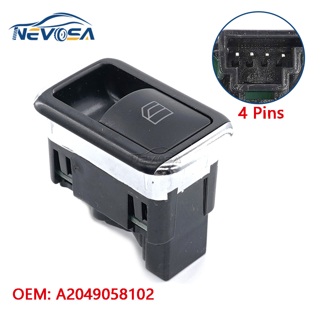 Công Tắc Lên Xuống Kính Cánh Cửa Trước Trái Mercedes-Benz C Mã phụ tùng A2049058102