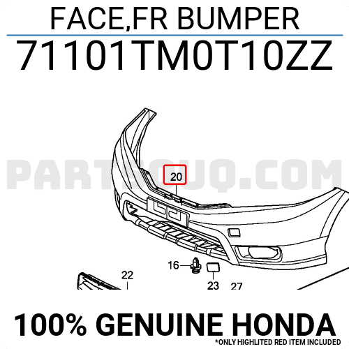 Cản Trước Honda City Mã phụ tùng 71101TM0-T10ZZ