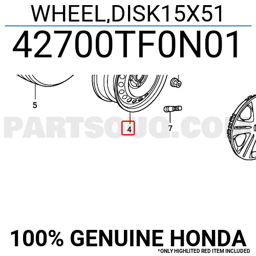 Lazang Sắt Honda City Mã phụ tùng 42700TF0N01