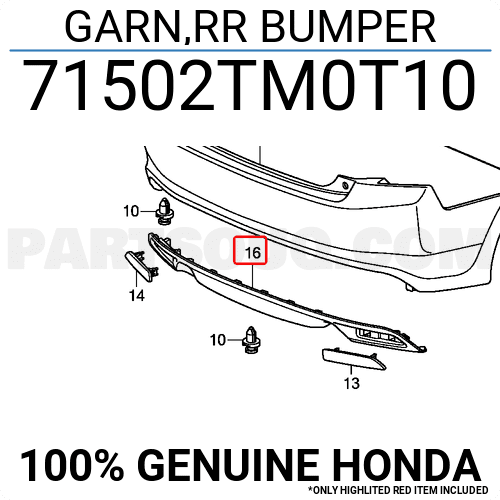 Ốp Ba Đầu Sốc Sau Honda City OEM 71502TM0T10