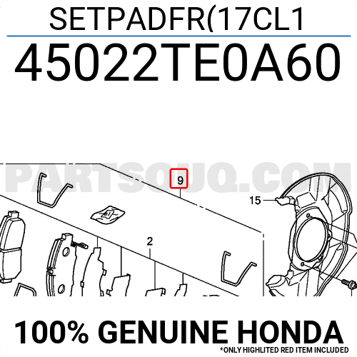 Má Phanh Trước Honda Accord Mã phụ tùng 45022TE0A60