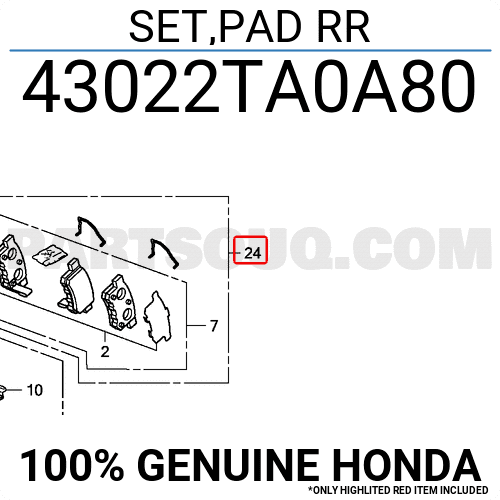 Má Phanh Sau Honda Accord Mã phụ tùng 43022TA0A80