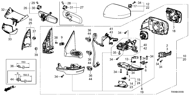 Gương Chiếu Hậu Trái Honda City Mã phụ tùng 76258T9AP11